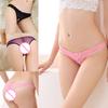 Women Sexy Mesh Breathable Imitation Pearl Crotchless Panties Thong Underwear