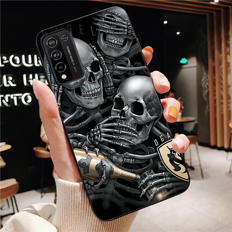 Чехол для телефона с изображением костей черепа для Huawei Honor 50 10X Lite 20 7A 7C 8X 9X Pro 9A 8A 8S 9S 10i 20S 20lite 7X 10 lite