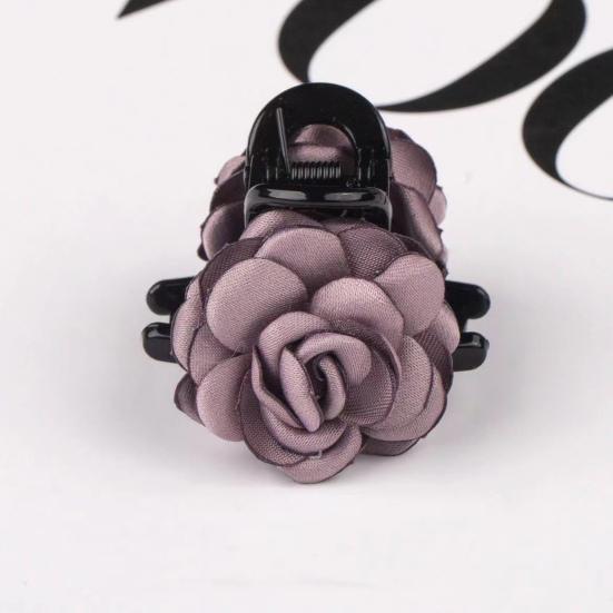 Женская заколка для волос с двухсторонним декором в виде цветка розы, противоскользящие зубцы, заколка для волос с затылком в виде акулы, украшение для волос