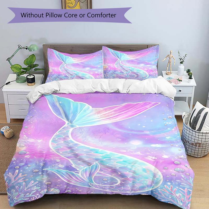 Mermaid Tail Fantasy Art Print 3Pcs Bedding Setduvet Cover With 2 Bedropillowcase Home Birthday Gift