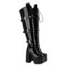 Fashion New Belt Buckle Cross Strap Elegant Black Over The Knee Boots Hot Girl Sexy Punk Style Pole Dance Fashion High Heels Shose 35-44