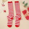 Christmas Green Red Women Cotton Stocking Striped Over The Knee Bowknot Long Socks