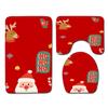 Christmas Bathroom Shower Curtain Four-Piece Combination Floor Mat Bathroom Water Absorbent Non-Slip Door Mat Bedroom Carpet