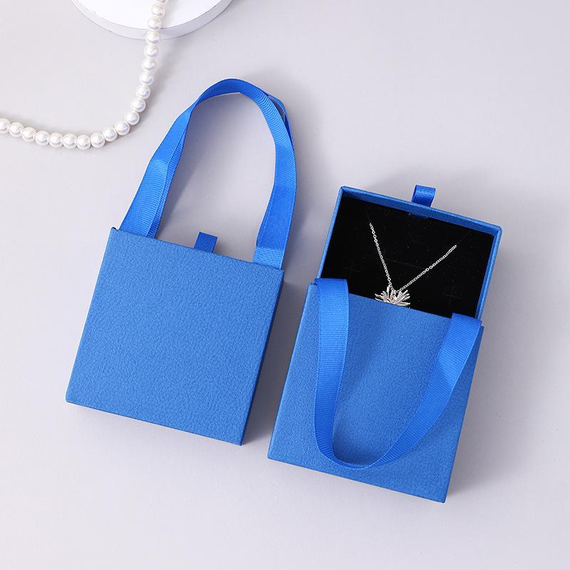 Portable Jewelry Packaging Box Earrings Necklace Ring Pendant Storage Organizer Case Wedding Gift Box Paper Drawer Jewelry Box