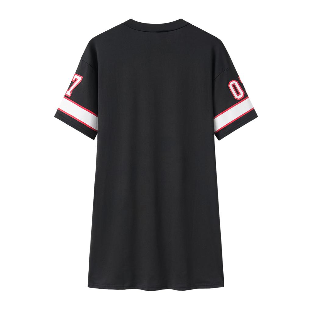 Spring Summer Women's Hip Hop 07 Letter Printed Short Sleeve Dresses