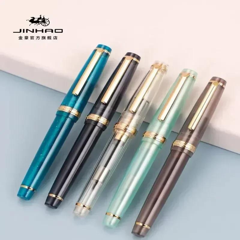 Перьевая ручка Jinhao 82 с золотой отделкой, акриловый корпус, тонкое перо для письма, каллиграфии, подписи, школьные и офисные принадлежности, канцелярские товары