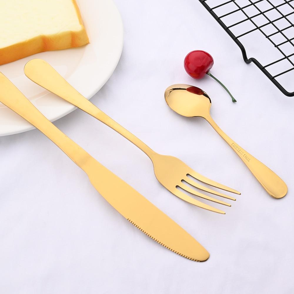 4 шт., синий, золотой, западный набор столовых приборов, столовые приборы, нож, вилка, ложка, столовое серебро из нержавеющей стали, домашний набор посуды