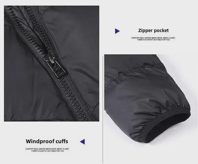 Мужская модная зимняя хлопковая куртка с капюшоном - большой размер