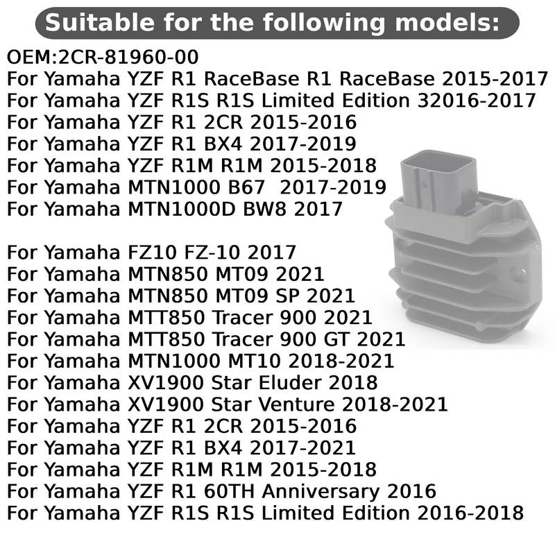 Motorcycle Voltage Regulator Rectifier Accessories For Yamaha YZF R1 RaceBase R1 RaceBase YZF R1 2CR YZF R1 BX4 OEM:2CR-81960-00