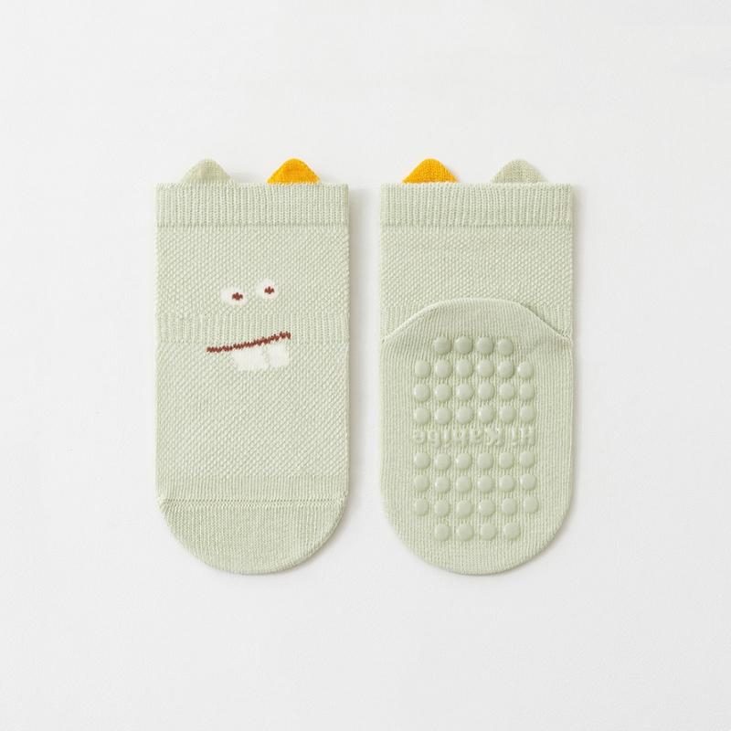 Детские сетчатые носки для новорожденных мальчиков и девочек с рисунком носки-тапочки дышащие нескользящие детские короткие носки-лодочки летние