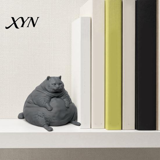Минималистичная фигурка кошки, 3D-печать, толстая фигурка, современная сидящая статуэтка для украшения стола, коллекционная фигурка в форме животного, подарок для влюбленных, прочный