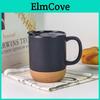 Frosted Mug Ceramic With Coffee Cork Bottom Scratch Resistant 350ml Portable Drinking Cup For Travel Camping Use