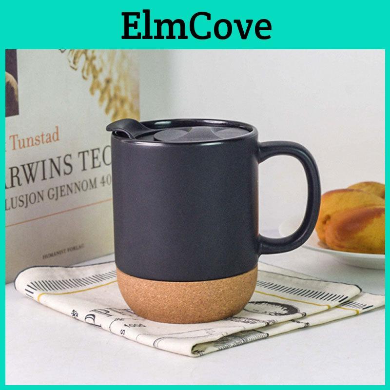 Frosted Mug Ceramic With Coffee Cork Bottom Scratch Resistant 350ml Portable Drinking Cup For Travel Camping Use