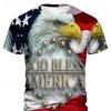 Мужская футболка Patriot Patriot Veteran Graphic Eagle American Flag с коротким рукавом 3D-футболка Повседневная дизайнерская футболка для отдыха на природе