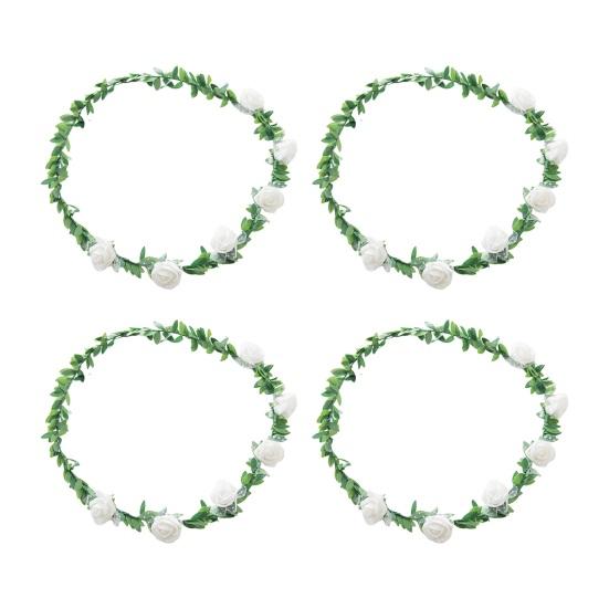 4 шт., корона с цветком розы, цветочный венок для волос для невесты, повязка на голову, гирлянда, головной убор, аксессуары для волос для женщин и девочек, свадебная вечеринка, фестиваль, реквизит для фотосессии