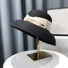 Wide Brim Women Straw Hat Summer Face Covering Sun Hat French Beach Sun Hat  For Beach Vacation