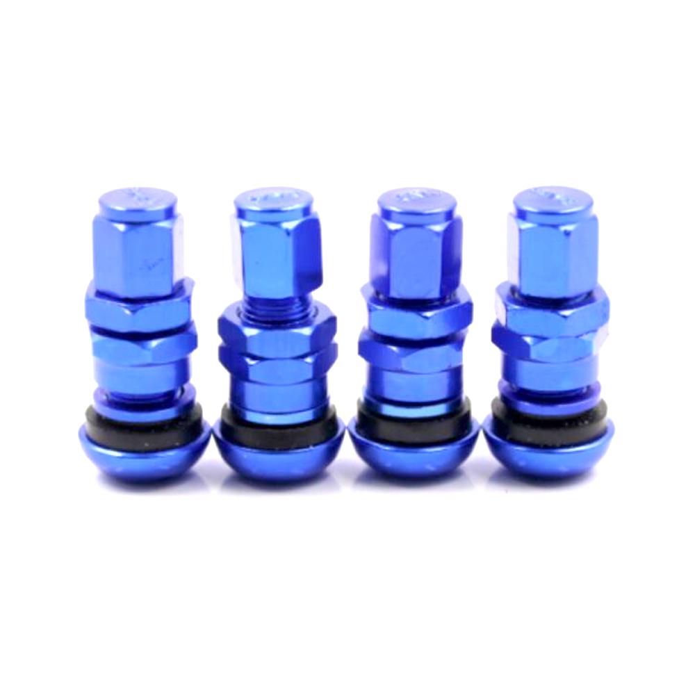 4Pcs Car Truck Motorcycle Valve Short Stems Metal Bolt Tire Valve Stem Kit with Dust Cap Valve Stems 1