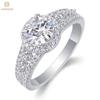 Элегантное кольцо из сверкающего серебра 925 пробы с бриллиантами круглой огранки 6,5 мм 1CT 3EX VVS1 цвета D из настоящего муассанита с бриллиантами, свадебные украшения для помолвки