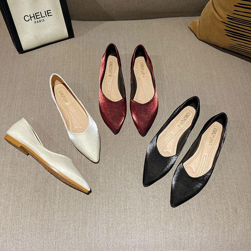 Fashion Flat Shoes for Women 2025 Spring Autumn Casual Pointed Toe Retro Casual Pointed Plus Size 41 42 43 Luxury Shoes Zapatos Mujer