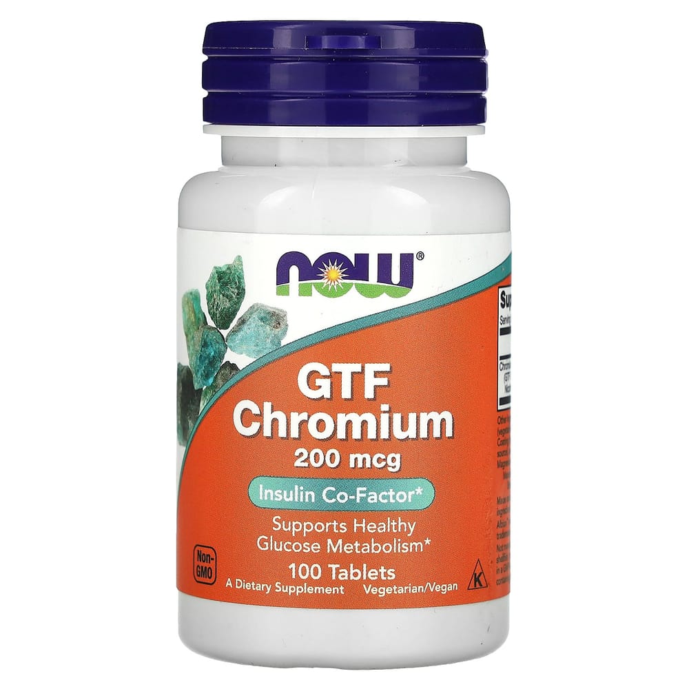 NOW Foods GTF Chromium 200mcg, 100 Tablets