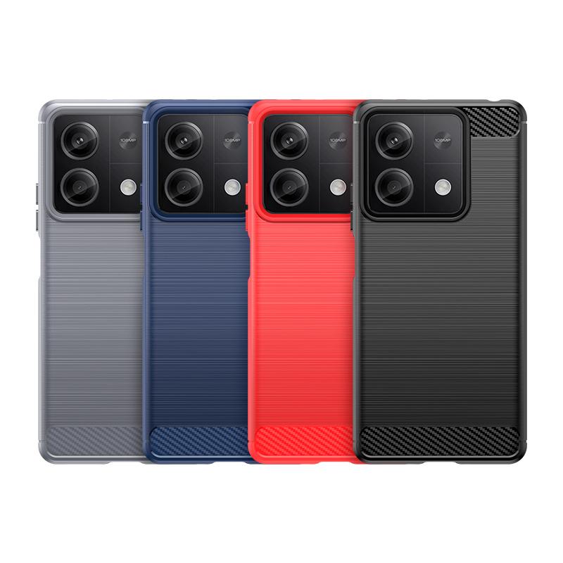 Для Для Poco X6 5G Чехол Обложка Xiaomi Для Poco X6 Pro 5G Capas Ударопрочный Задняя крышка телефона Углеродное волокно Мягкий ТПУ Fundas Для Poco X6 5G