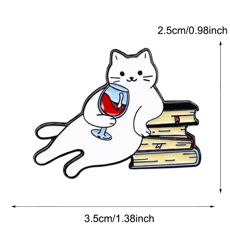 Милая кошка брошь для красного вина забавные аксессуары для рюкзака повседневные аксессуары для значков