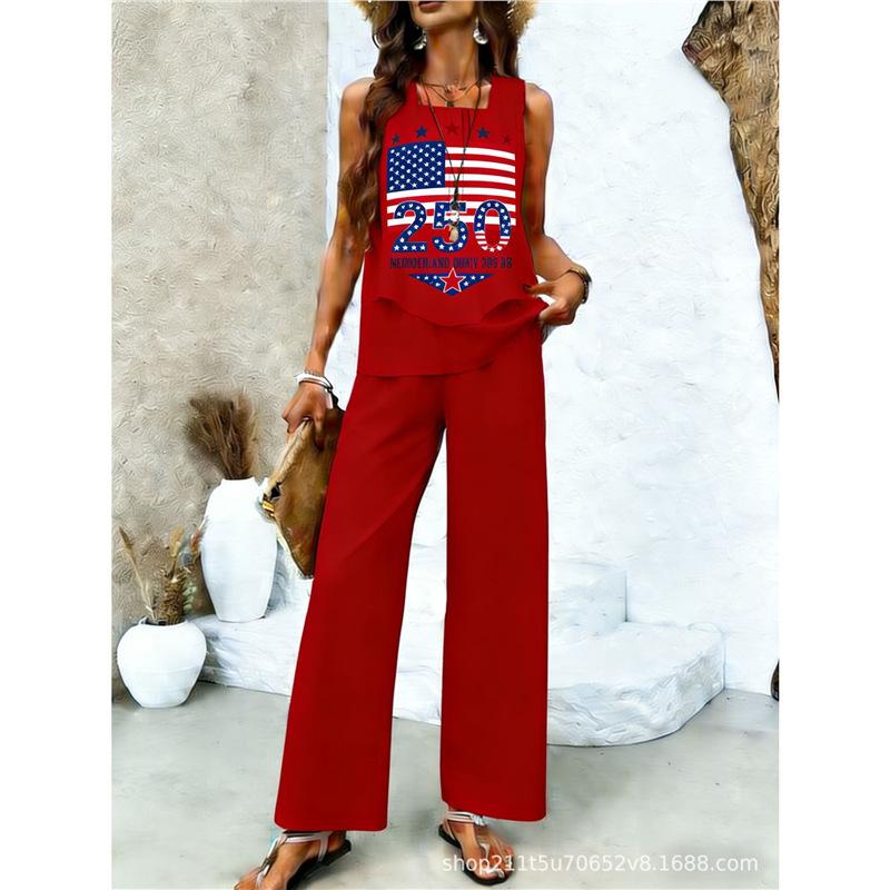 Women's Casual Suit Independence Day 111th Anniversary Women's Sleeveless Suit Bohemian