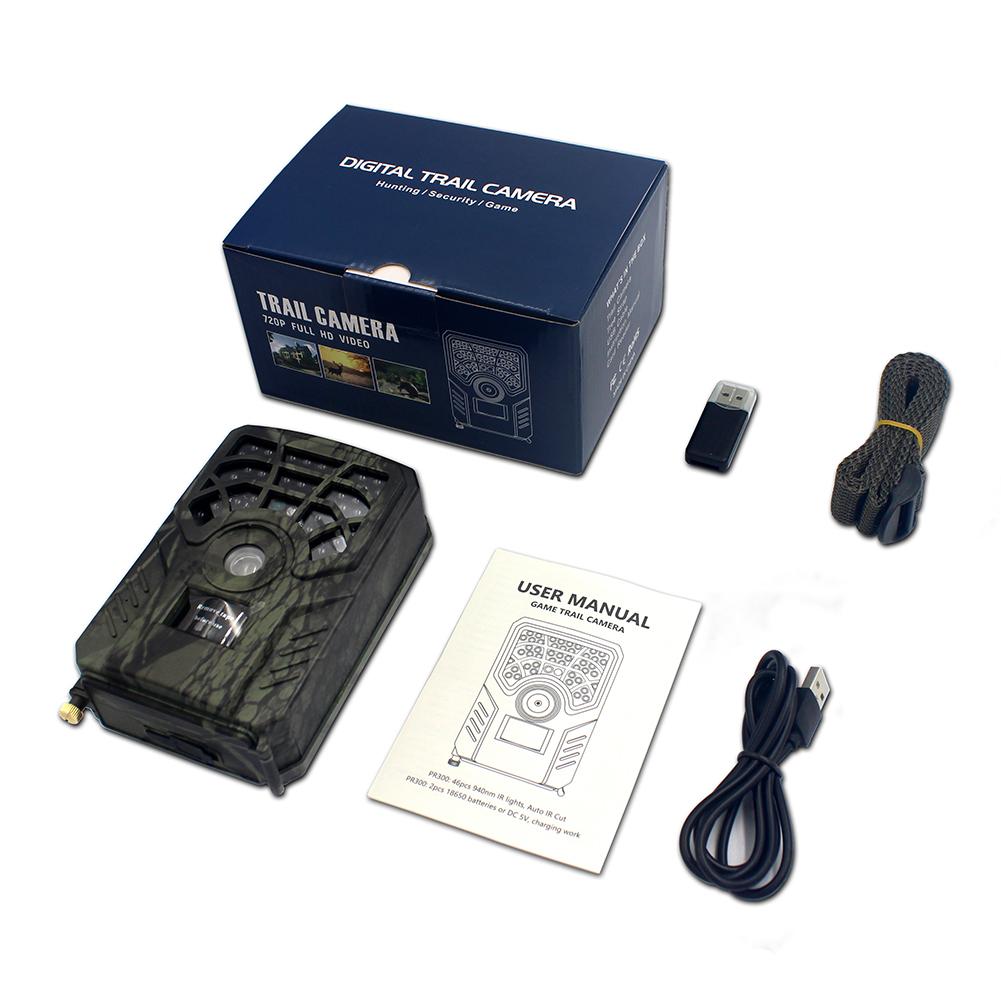 Охотничья камера PR300C, фотоловушка, 5 МП, 720P, отслеживание ночного видения дикой природы