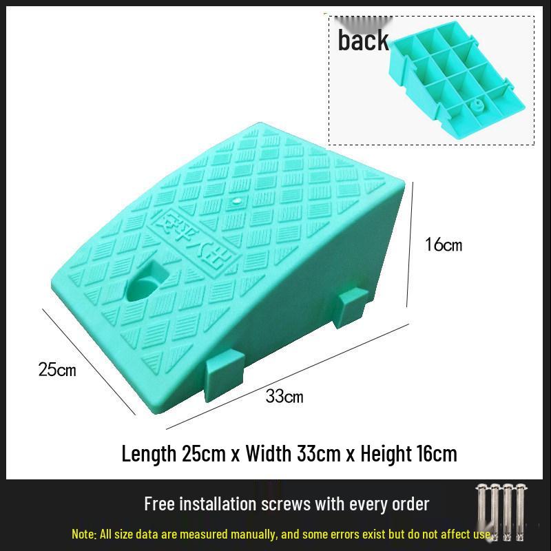 Car Curb Ramp: Plastic Step Pad for Sill, Edge, or Slope, Ideal for Uphill Climbing and Speed Bump Triangle Pad