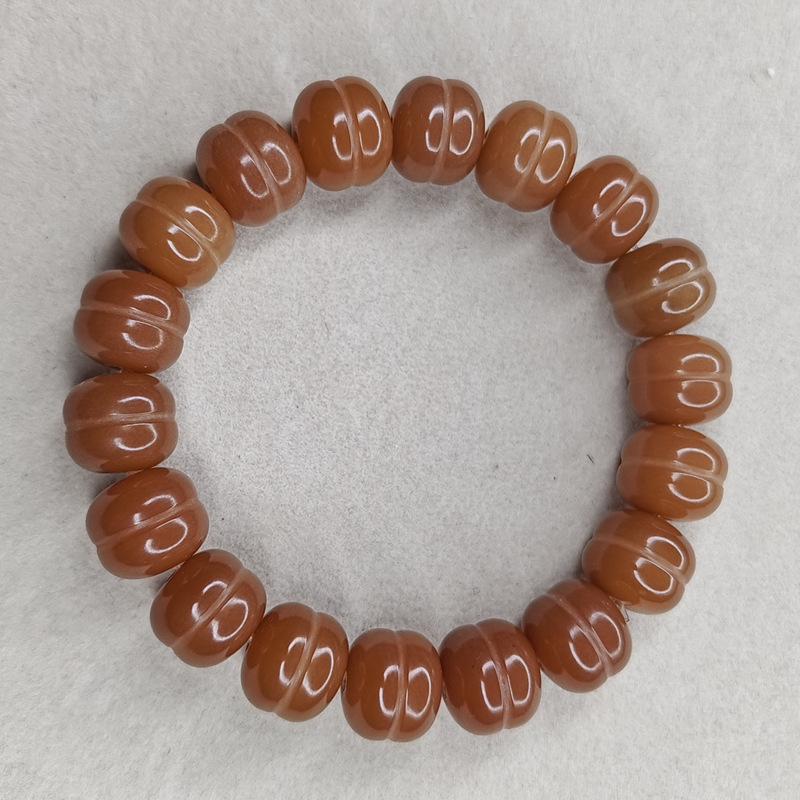 Unisex White Jade Bodhi Root Bracelet - Aged Seed Beads, Soft Ten-Year Material