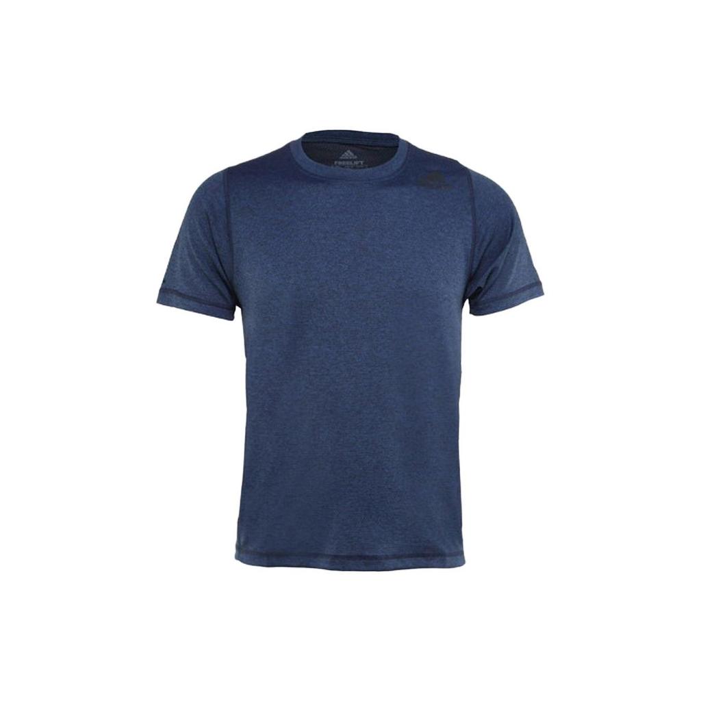 Adidas Однотонная футболка с круглым вырезом и логотипом, мужские топы, синяя FJ6171