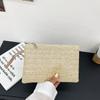 Плетеная сумка, женский клатч-клатч, женский повседневный клатч для денег и телефона, сплошной соломенный плетеный кошелек для монет, пляжный кошелек, держатель для карт