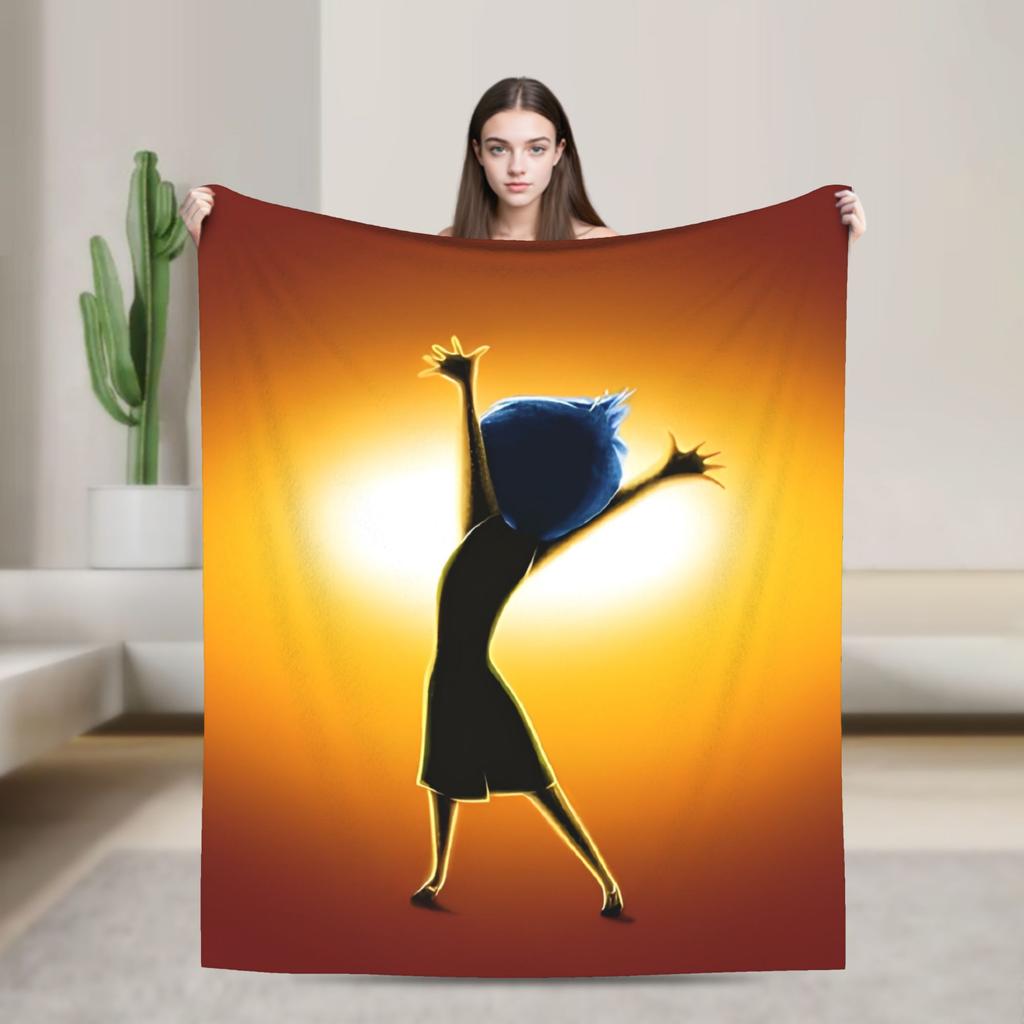Inside Out 2 Cartoon Blanket Travel Office Flannel Throw Blanket For Outdoor Super Warm Custom Quality Bedspread