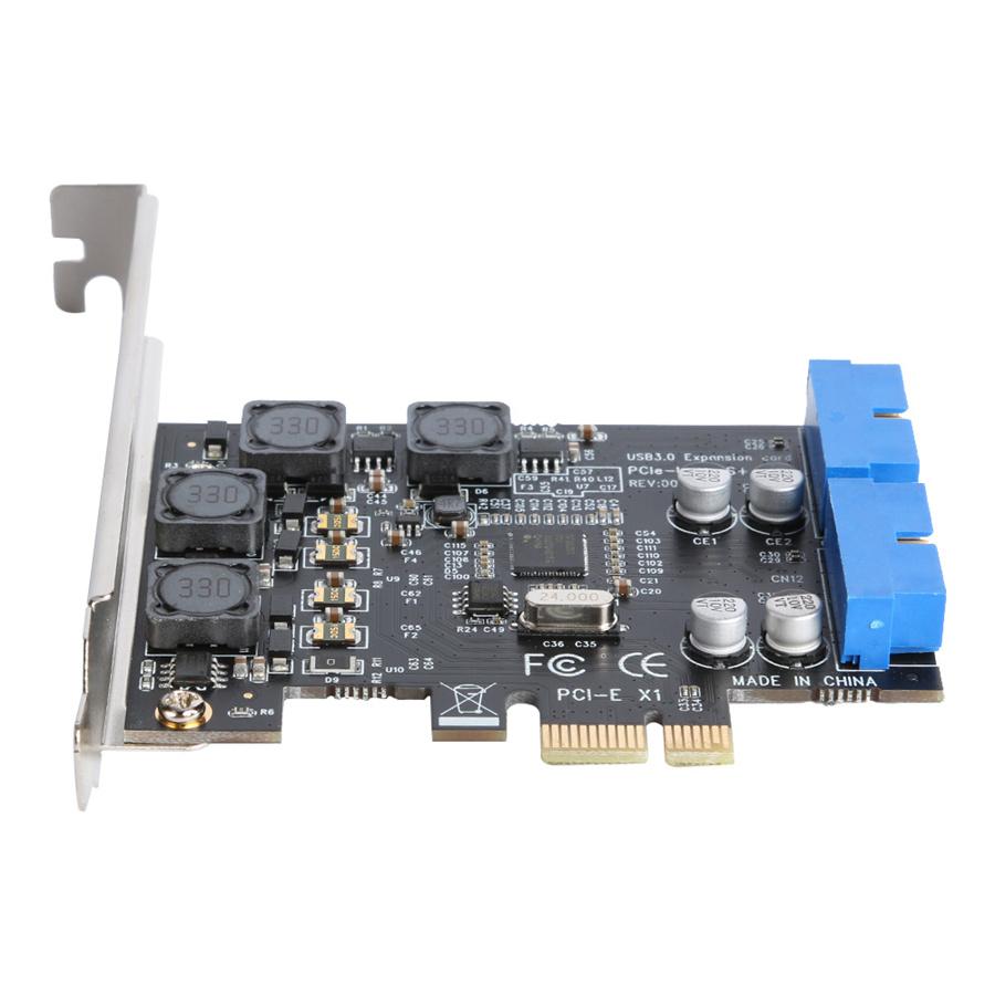 PCIE PCI Express к двойному 20-контактному USB 3.0 PCI-e X1 к 2 портам 19-контактная карта USB 3.0