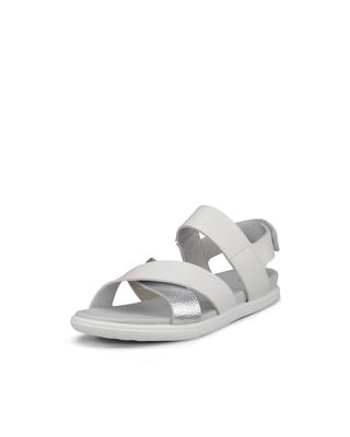 Женские сандалии ECCO Samara Flat, Белый/Чистое серебро, 8-8.5