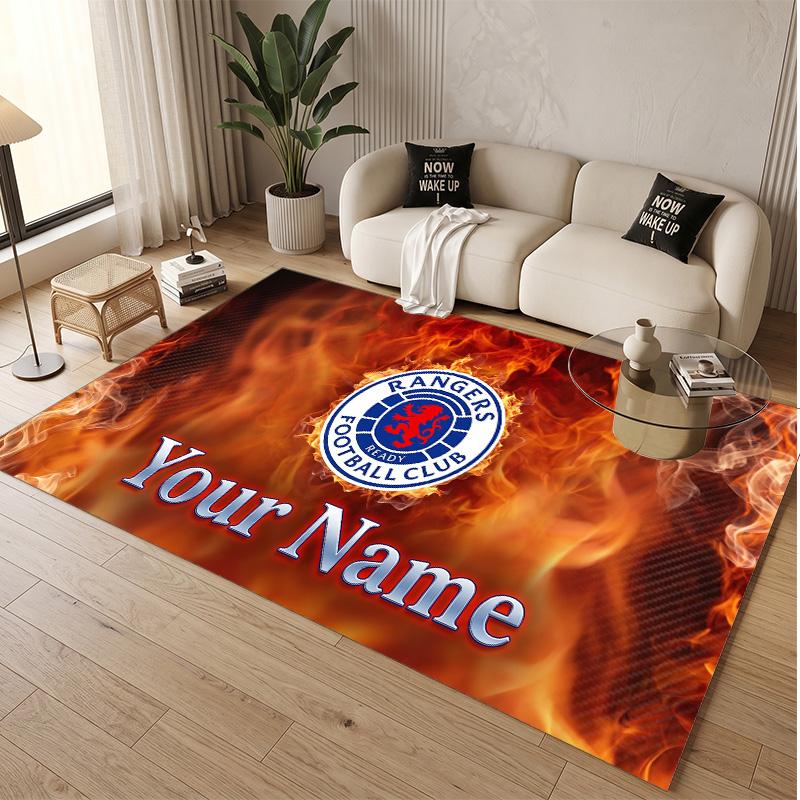 Персонализированный ковер из кристаллического бархата с узором Rangers FC, нескользящий коврик для пола