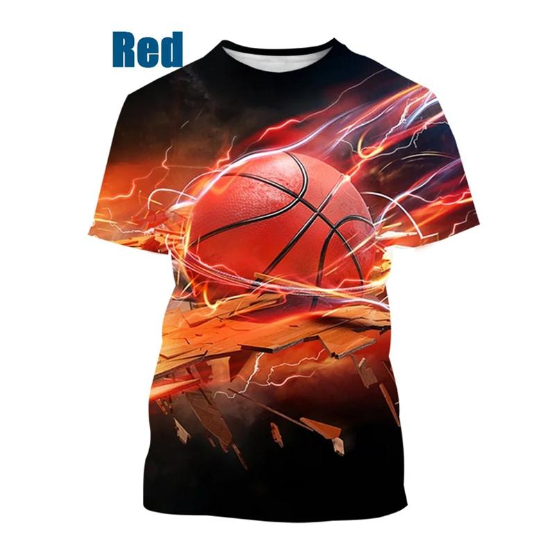 Paint Splatter Basketball T-Shirt Men Women 3D Print Graphic Tee Summer Outdoor Sports Quick-Drying Casual Fashion Streetwear