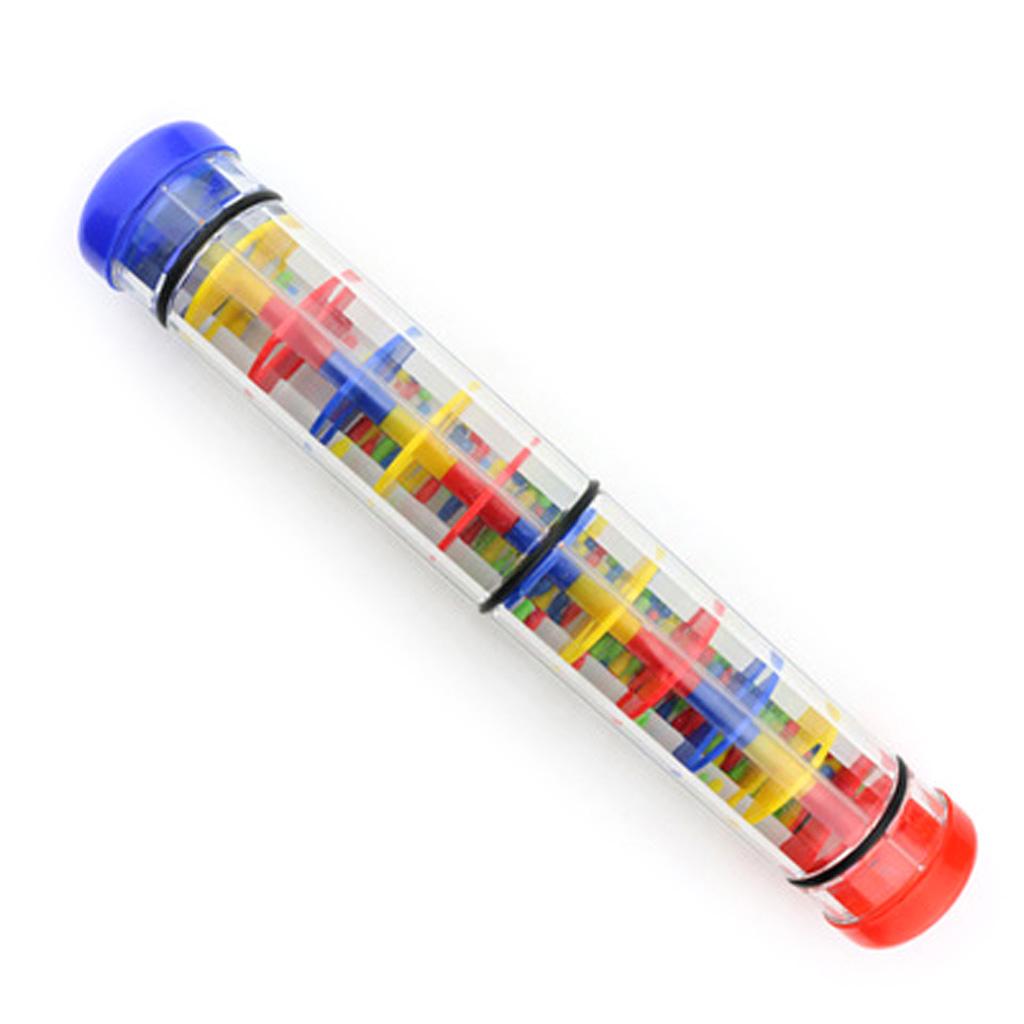 Baby Rain Stick Rainmaker Rainbow Mini Wooden Musical Shake Beaded Raindrops Rattle Rainmaker Toy For Baby Shaking Early