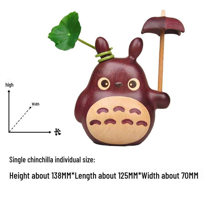 Creative Wooden Crafts: Little Prince Hippo Wood Ornament with Solid Wood Base