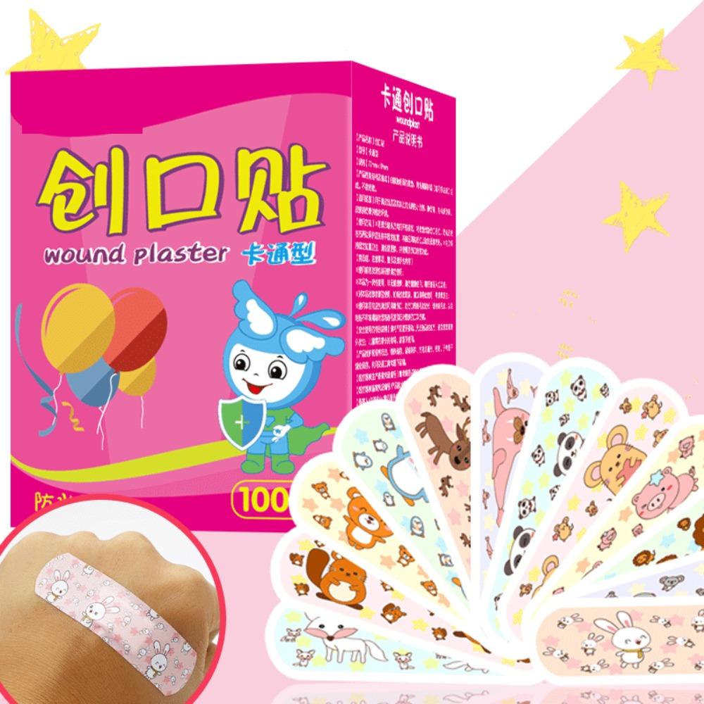 100 шт. водостойкая повязка на рану, клейкие повязки, пластырь для повязки на кожу, мультяшная повязка, первая помощь
