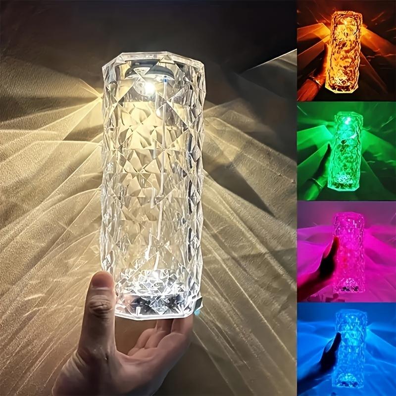 Crystal Lamp 16-Color Changing RGB Night Light Touch Lamp USB Romantic LED Rose Table Lamps For Bedroom Party Dinner Decor Light