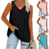 Women's Fashion Plus Size V Neck Solid Color Sleeveless Casual T-Shirt Tank Top Top