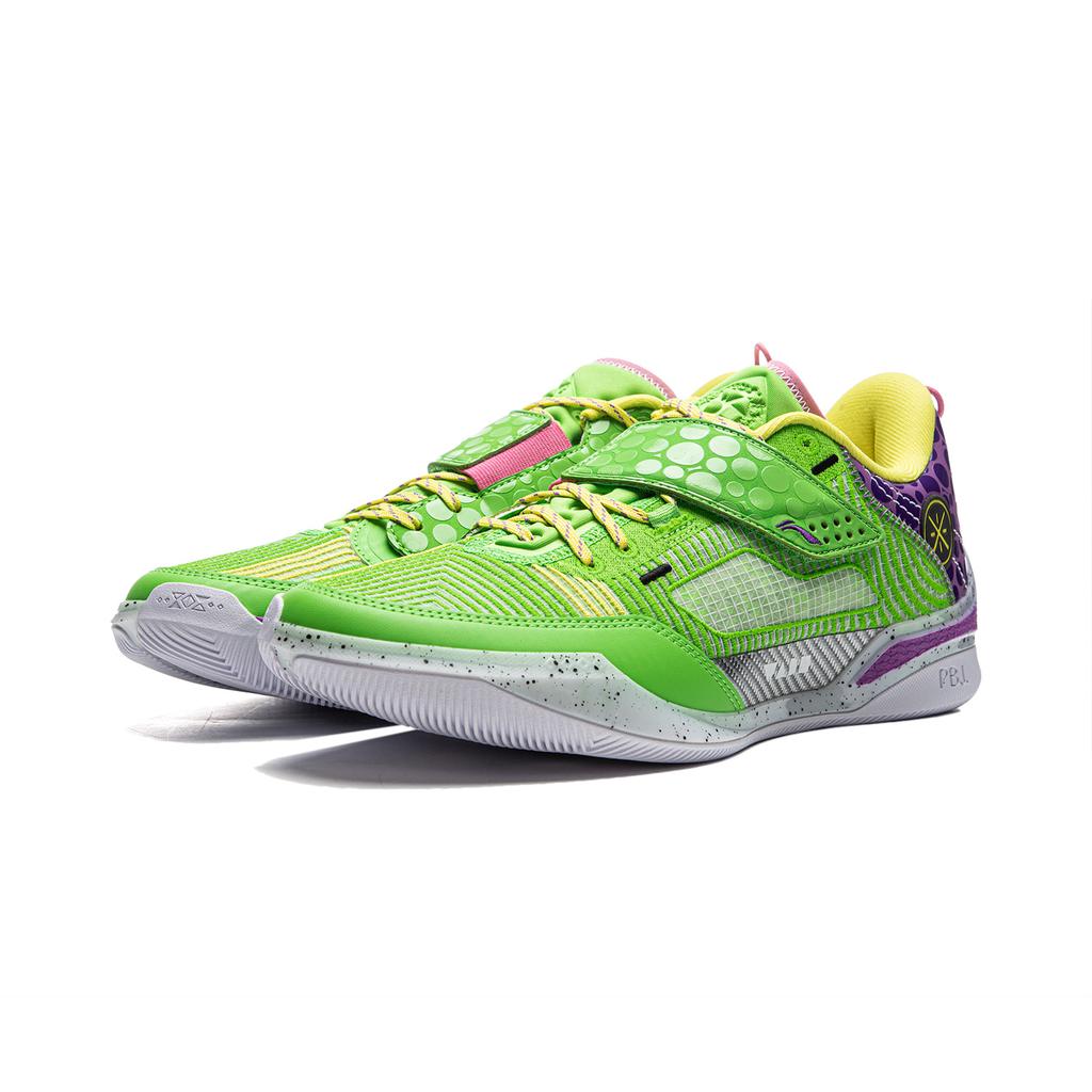 Li-Ning Way of Wade 808 4 Ultra ASG зеленые мужские кроссовки фиолетово-желтые ABAU031-12
