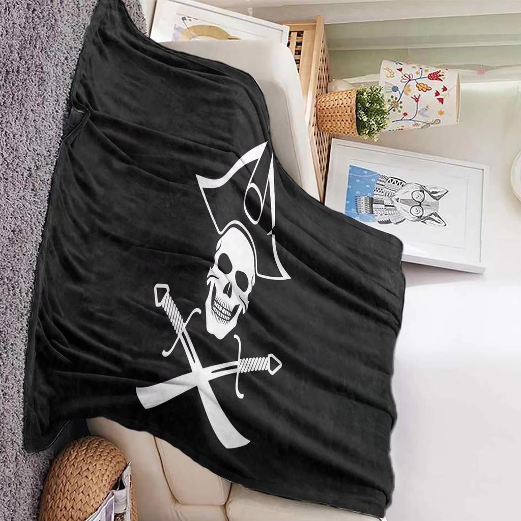 Pirate Banner Pirate Print soft Blanket Flannel Decoration for sofas bedrooms air-conditioned rooms Gifts for kids and friends