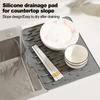 40x32.5cm Kitchen Drain Pad Silikon Dish Drying Mat With Tilted Water Diversion Mat Drying Dishes Protection