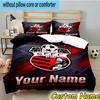 Custom Name Francisco Football Bedding Set 3PCS Duvet Cover Closure Includes 1 Duvet Cover & 2 Pillowcases for All Seasons Bedroom Decor