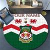 Custom Name Wrexham Football Club Round Area Rug,Carpet Rug for Living Room Bedroom Sofa Playroom Decor,Non-slip Floor Mat