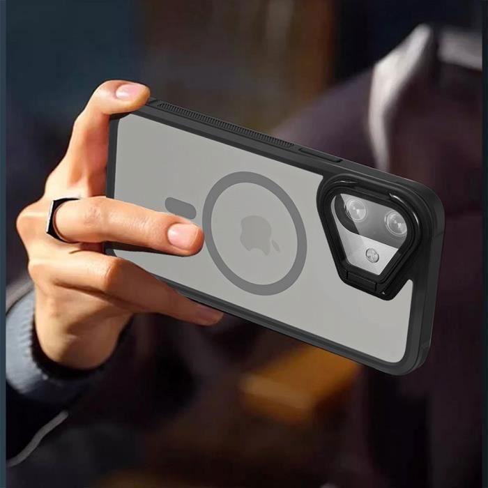 Coque de protection - Translucide Noir - pour iPhone 16 Plus - Cercle Magnétique - Protection Caméra - Rigide