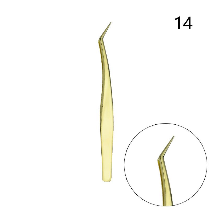 Anti-Slip Stainless Steel Lash Extension Tweezers Curved Tip Straight High Precision for Nail Art Makeup Beauty Tools