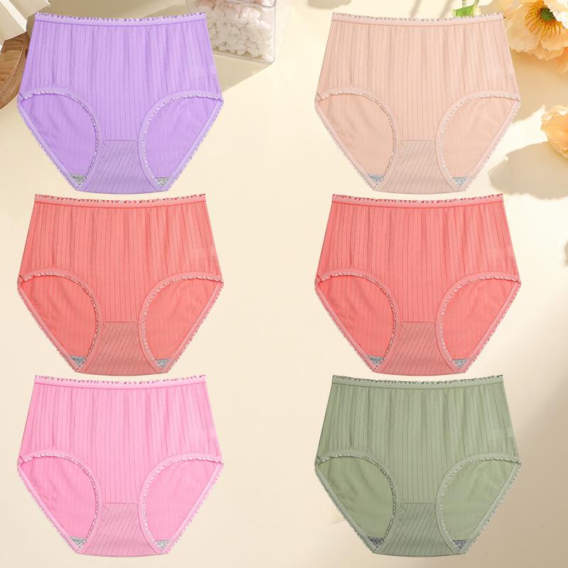 6PCS/Set Women Seamless Panties High Waist Lingerie Underpant Ladies 7 Solid Colors M-XXL Woman Sexy Briefs Underwear